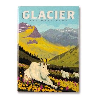 Glacier Goats in the Valley Magnet | Metal Magnet