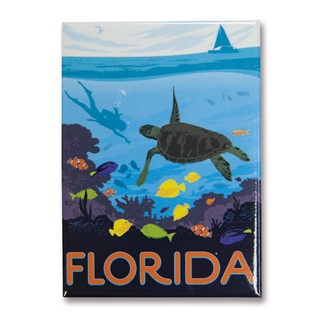 FL Sea Turtle Magnet | Metal Magnet