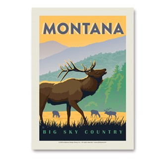 MT Elk Big Sky Country | Vertical Sticker