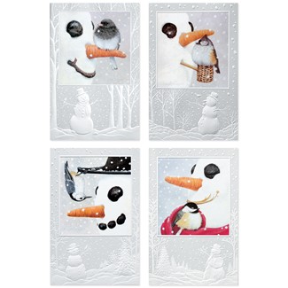 Birds of a Feather | Bird & Snowman themed boxed Christmas cards, Made in the USA