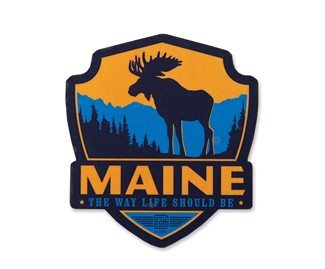 ME Moose Wooden Emblem Magnet | American Made