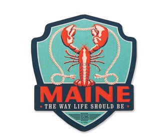 ME Lobster Wooden Emblem Magnet | American Made