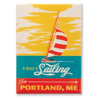 I'd Rather Be Sailing in Portland, ME Magnet | Metal Magnet