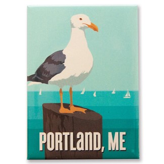 Gull Portland, ME Magnet | Metal Magnet