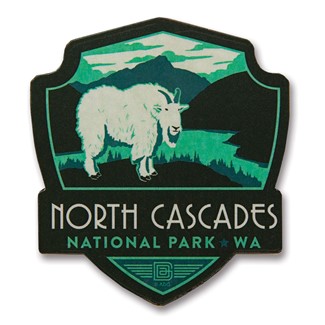 North Cascades NP Wooden Emblem Magnet | American Made