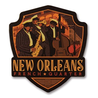 New Orleans French Quarter Wooden Emblem Magnet | American Made