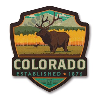 Elk CO Wooden Emblem Magnet | American Made
