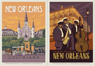 New Orleans St Louis Cthdrl/New Orleans Frnch Qrtr Dbl Magnet | Made in the USA