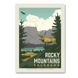 Rocky Mountains CO Elk Vert Sticker | Vertical Sticker
