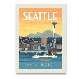 WA, Seattle Ferry Vert Sticker | Vertical Sticker
