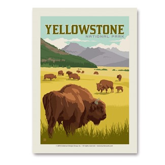 Yellowstone Bison Herd Vert Sticker | Vertical Sticker