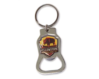 Yellowstone NP Emblem Bottle Opener Key Ring | American Made