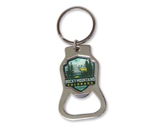 Rocky Mountains CO Elk Bottle Opener Key Ring | American Made