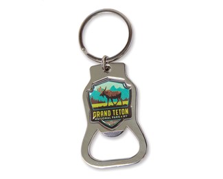 Grand Teton Moose Emblem Bottle Opener Key Ring | American Made