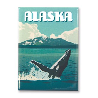 AK Whale Breaching Magnet | American Made Magnet