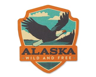 Alaska Eagle Emblem Wooden Magnet | American Made