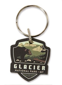 Glacier Emblem Wooden Key Ring | American Made