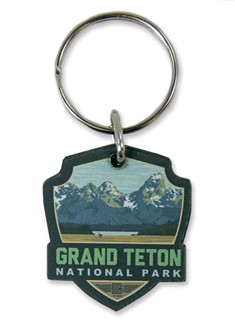 Grand Teton Emblem Wooden Key Ring | American Made