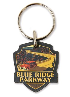 Blue Ridge Parkway Emblem Wooden Key Ring | American Made