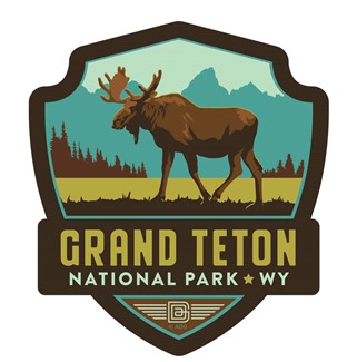 Grand Teton Moose Emblem Wooden Magnet | American Made
