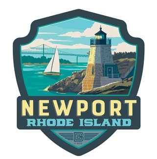 RI Newport Emblem Wooden Magnet | American Made