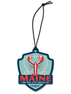 ME Lobster Emblem Wooden Ornament | American Made