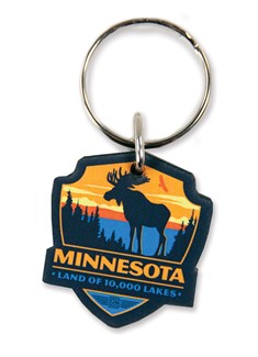 MN Moose Emblem Wooden Key Ring | American Made