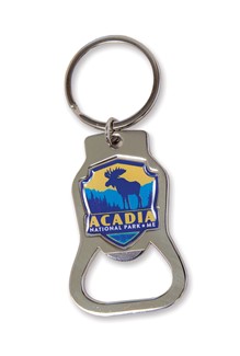 Acadia NP Moose Emblem Bottle Opener Key Ring | American Made