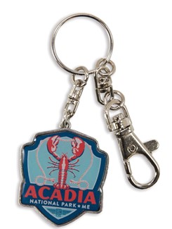 Acadia Lobster Emblem Pewter Key Ring | American Made