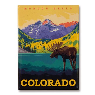 CO Maroon Bells Magnet | Metal Magnet