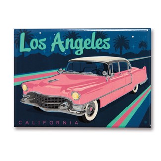 Los Angeles Pink Cadillac Magnet | Made in the USA