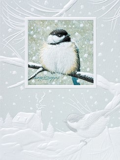 Chilly Chickadee II | Photographic boxed Christmas cards