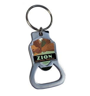 Zion the Narrows Emblem Bottle Opener Key Ring | American Made