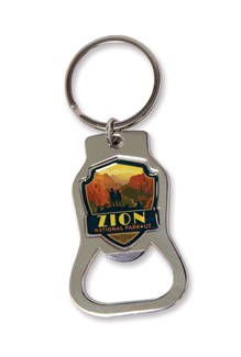Zion Angels Landing Emblem Bottle Opener Key Ring | American Made