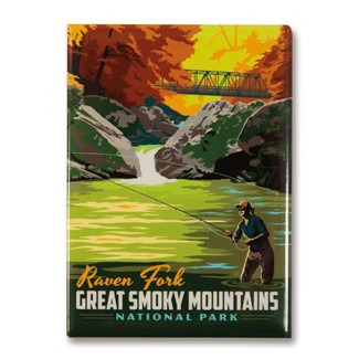 Great Smoky Raven Fork Magnet | Metal Magnet