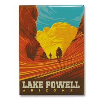 Lake Powell, AZ Hikers Magnet | Metal Magnet