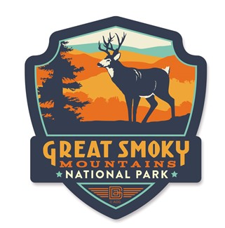 Great Smoky Deer Emblem Wooden Magnet | American Made