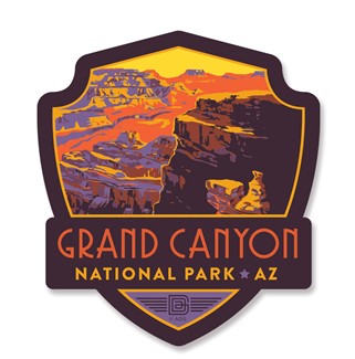 Grand Canyon Landscape Emblem Wooden Magnet | American Made
