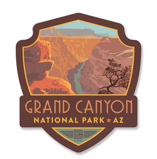 Grand Canyon Riverview Emblem Wooden Magnet | American Made