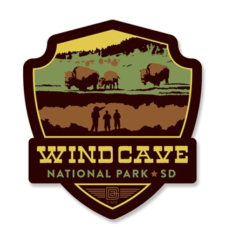 Wind Cave Emblem Wooden Magnet | American Made