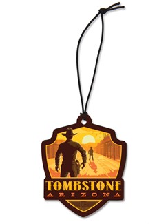 Tombstone, AZ Gunslingers Emblem Wooden Ornament | American Made