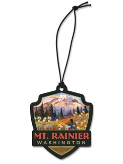 Mt. Rainier Moment in the Meadow Wooden Ornament | American Made