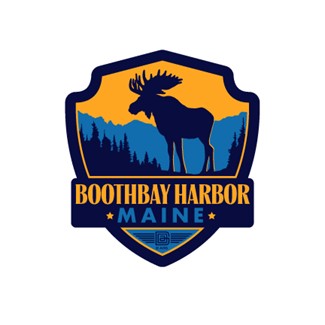 ME Boothbay Harbor Moose Emblem Sticker | Emblem Sticker