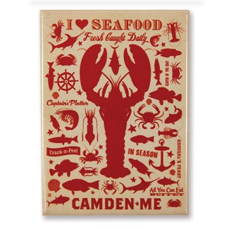 Lobster Pattern Print Camden Magnet | American Made Magnet