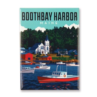 ME Boothbay Harbor Vacationland Magnet | Metal Magnet