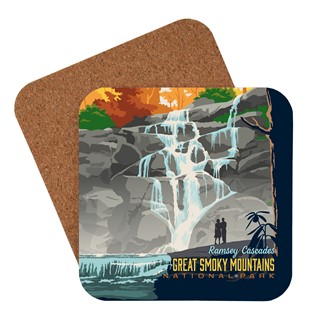Great Smoky Ramsey Cascades Coaster | Smoky Mountain Themed Coaster
