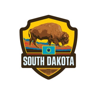 SD State Pride Bison Emblem Magnet | American made vinyl magnets