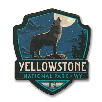 Yellowstone Wolf Emblem Wooden Magnet | American Made