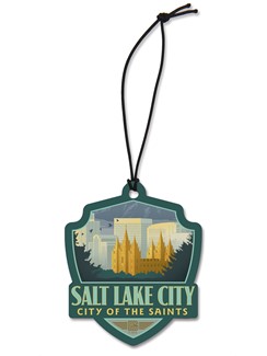 UT Salt Lake City Emblem Wooden Ornament | American Made