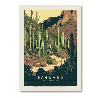 Saguaro Desert Delight Vert Sticker | Made in the USA